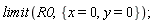 limit(R0, {x = 0, y = 0})