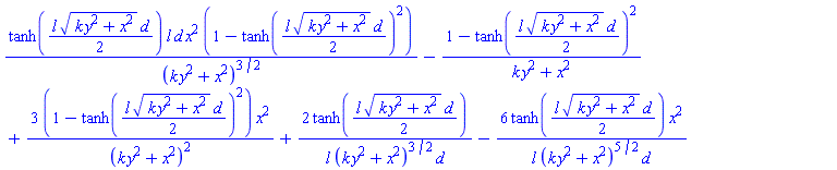 tanh((1/2)*l*(k*y^2+x^2)^(1/2)*d)*l*d*x^2*(1-tanh((1/2)*l*(k*y^2+x^2)^(1/2)*d)^2)/(k*y^2+x^2)^(3/2)-(1-tanh((1/2)*l*(k*y^2+x^2)^(1/2)*d)^2)/(k*y^2+x^2)+3*(1-tanh((1/2)*l*(k*y^2+x^2)^(1/2)*d)^2)*x^2/(k*y^2+x^2)^2+2*tanh((1/2)*l*(k*y^2+x^2)^(1/2)*d)/(l*(k*y^2+x^2)^(3/2)*d)-6*tanh((1/2)*l*(k*y^2+x^2)^(1/2)*d)*x^2/(l*(k*y^2+x^2)^(5/2)*d)