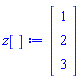 Vector(3, {(1) = 1, (2) = 2, (3) = 3})