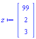 Vector(3, {(1) = 99, (2) = 2, (3) = 3})