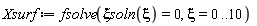 Xsurf := fsolve(`&xi;soln`(xi) = 0, xi = 0 .. 10)
