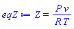 Z = P*v/(R*T)
