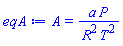 A = a*P/(R^2*T^2)