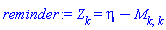 Z[k] = eta-M[k, k]