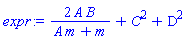 2*A*B/(A*m+m)+C^2+D^2