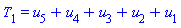 T[1] = u[5]+u[4]+u[3]+u[2]+u[1]