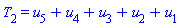 T[2] = u[5]+u[4]+u[3]+u[2]+u[1]
