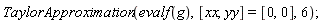 TaylorApproximation(evalf(g), [xx, yy] = [0, 0], 6)