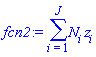 sum(N[i]*z[i], i = 1 .. J)