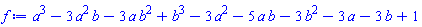 a^3-3*a^2*b-3*a*b^2+b^3-3*a^2-5*a*b-3*b^2-3*a-3*b+1