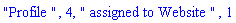 "Profile ", 4, " assigned to Website ", 1