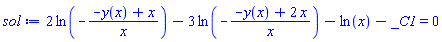 2*ln(-(-y(x)+x)/x)-3*ln(-(-y(x)+2*x)/x)-ln(x)-_C1 = 0