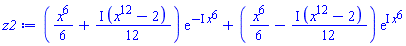 ((1/6)*x^6+((1/12)*I)*(x^12-2))*exp(-I*x^6)+((1/6)*x^6-((1/12)*I)*(x^12-2))*exp(I*x^6)