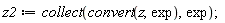 z2 := collect(convert(z, exp), exp)