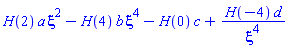 H(2)*a*xi^2-H(4)*b*xi^4-H(0)*c+H(-4)*d/xi^4