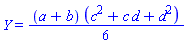 Y = (1/6)*(a+b)*(c^2+c*d+d^2)