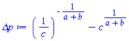 (1/c)^(-1/(a+b))-c^(1/(a+b))