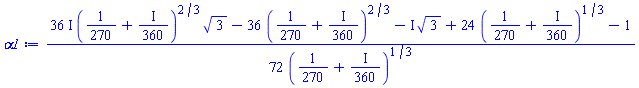 (1/72)*((36*I)*(1/270+(1/360)*I)^(2/3)*3^(1/2)-36*(1/270+(1/360)*I)^(2/3)-I*3^(1/2)+24*(1/270+(1/360)*I)^(1/3)-1)/(1/270+(1/360)*I)^(1/3)