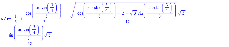 1/3+(1/12)*cos((1/3)*arctan(3/4))+(1/12)*(cos((2/3)*arctan(3/4))+2-3^(1/2)*sin((2/3)*arctan(3/4)))^(1/2)*3^(1/2)+(1/12)*sin((1/3)*arctan(3/4))*3^(1/2)