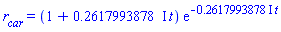 r__car = (1+(.2617993878*I)*t)*exp(-(.2617993878*I)*t)