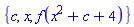{c, x, f(x^2+c+4)}