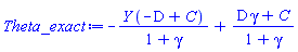 -Y*(-D+C)/(1+gamma)+(D*gamma+C)/(1+gamma)