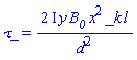 `&tau;_` = (2*I)*y*B__0*x^2*_k*l/d^2