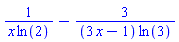 1/(x*ln(2))-3/((3*x-1)*ln(3))