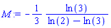 -(1/3)*ln(3)/(ln(2)-ln(3))