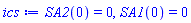 SA2(0) = 0, SA1(0) = 0