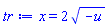 x = 2*(-u)^(1/2)