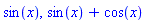 sin(x), sin(x)+cos(x)