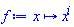 proc (x) options operator, arrow; x^i end proc