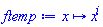 proc (x) options operator, arrow; x^i end proc