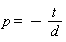 p = -t/d