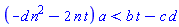 (-d*n^2-2*n*t)*a < b*t-c*d
