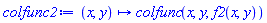 proc (x, y) options operator, arrow; colfunc(x, y, f2(x, y)) end proc