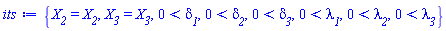 {X__2 = X__2, X__3 = X__3, 0 < delta__1, 0 < delta__2, 0 < delta__3, 0 < lambda__1, 0 < lambda__2, 0 < lambda__3}