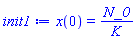 x(0) = N_0/K