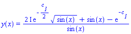 y(x) = ((2*I)*exp(-(1/2)*c__1)*sin(x)^(1/2)+sin(x)-exp(-c__1))/sin(x)