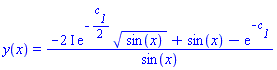 y(x) = (-(2*I)*exp(-(1/2)*c__1)*sin(x)^(1/2)+sin(x)-exp(-c__1))/sin(x)