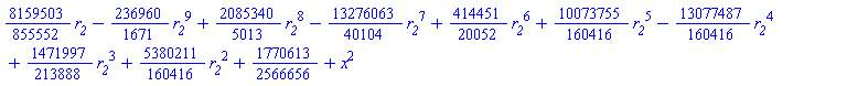 (8159503/855552)*r__2-(236960/1671)*r__2^9+(2085340/5013)*r__2^8-(13276063/40104)*r__2^7+(414451/20052)*r__2^6+(10073755/160416)*r__2^5-(13077487/160416)*r__2^4+(1471997/213888)*r__2^3+(5380211/160416)*r__2^2+1770613/2566656+x^2