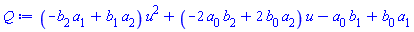 (-a[1]*b[2]+a[2]*b[1])*u^2+(-2*a[0]*b[2]+2*a[2]*b[0])*u-a[0]*b[1]+b[0]*a[1]