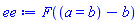 F((a = b)-b)