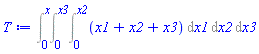Int(x1+x2+x3, [x1 = 0 .. x2, x2 = 0 .. x3, x3 = 0 .. x])