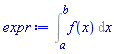 Int(f(x), x = a .. b)
