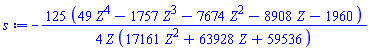 -(125/4)*(49*Z^4-1757*Z^3-7674*Z^2-8908*Z-1960)/(Z*(17161*Z^2+63928*Z+59536))