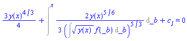 (3/4)*y(x)^(4/3)+Intat((2/3)*y(x)^(5/6)/(Int(y(x)^(1/2)*f(_b), _b))^(5/3), _b = x)+c__1 = 0