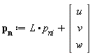 p__n := L.p[ni]+(Vector(3, {(1) = u, (2) = v, (3) = w}))