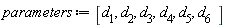 parameters := [d[1], d[2], d[3], d[4], d[5], d[6]]